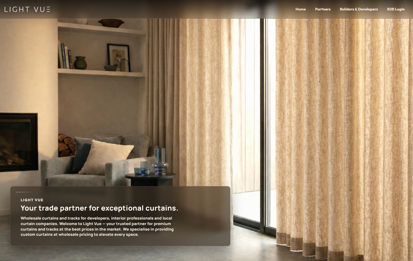 Curtain B2B public website homepage
